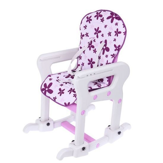 Ecotoys jídelní židlička s houpačkou 3v1 fialová