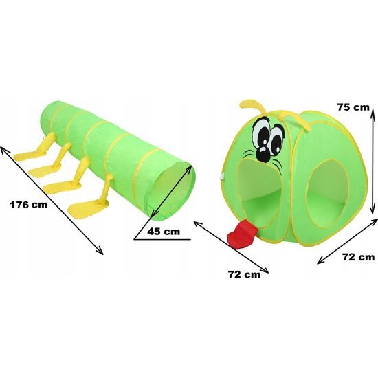 Ecotoys dětský stan s tunelem Stonožka