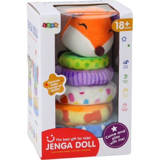 Plyšová pyramida barevná Liška, 27 cm