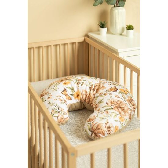 Kojící polštář ve tvaru U sensillo - béžové květy