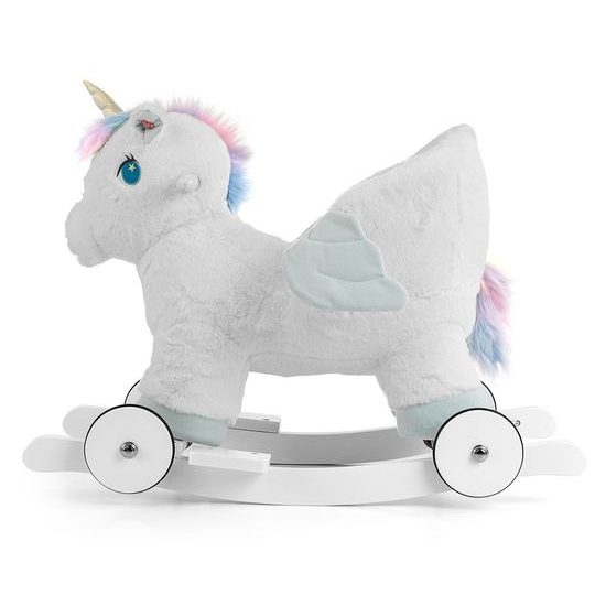 Houpací koník s melodií a kolečky Milly Mally Polly bílý