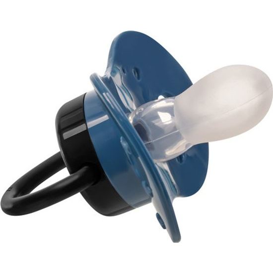 Dudlík silikonový 12m+, modročerná