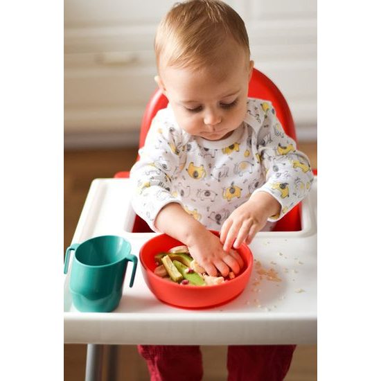 Doidy Cup Silikonový talíř s přísavkou - červená