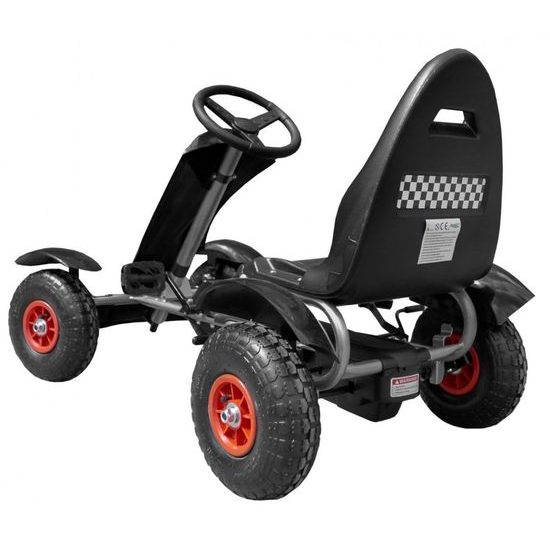 Dětská šlapací motokára s nafukovacími koly Formule 618 černá