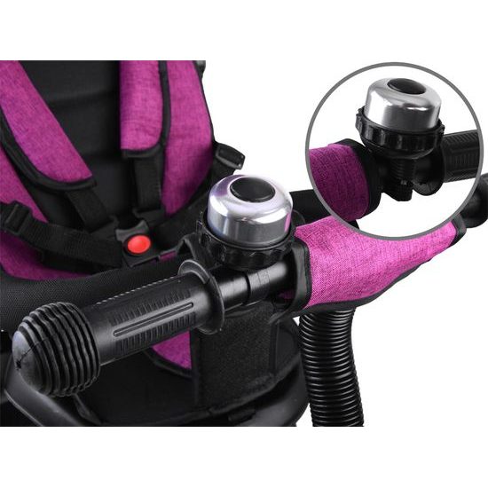 Dětská tříkolka Tiny Bike s otočným sedadlem 3v1 růžová