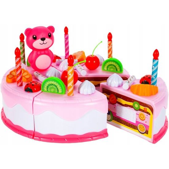 Ecotoys narozeninová sada Dort růžová 80 součástí