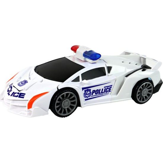 Policejní robotické auto 2v1 bílé