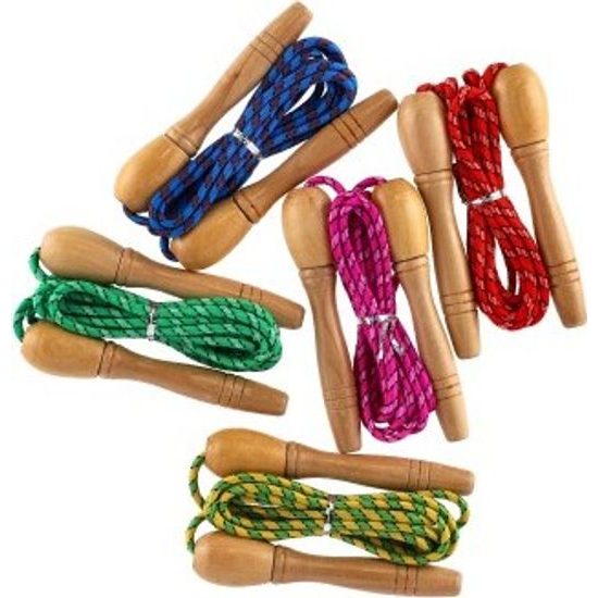 Švihadlo s dřevěnou rukojetí nastavitelné - mix barev