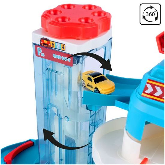 Parkovací dráha se 4 autíčky, podložkou a výtahem na baterie City Parking Lot