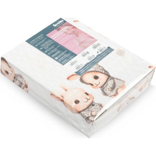 Prostěradlo do postýlky Králiček, meruňková 60x120cm