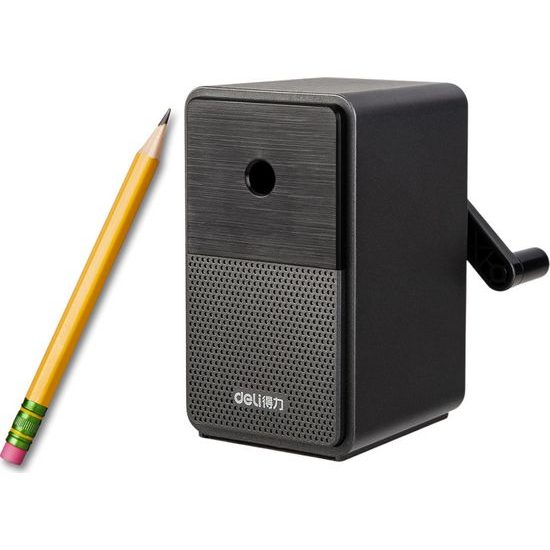 Strouhátko na tužky s kličkou, se zásobníkem a nastavitelným ostřím, černá