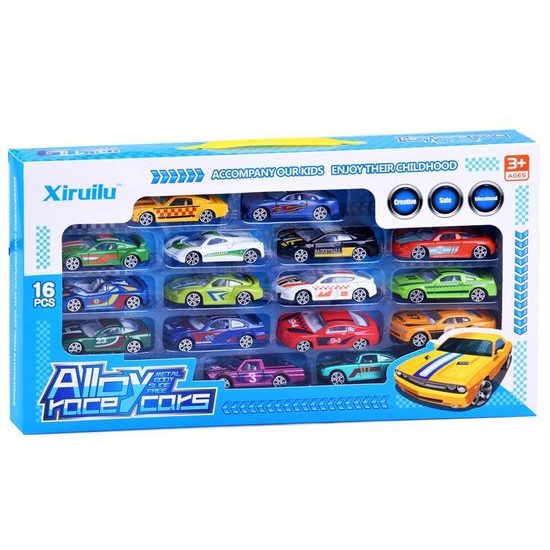 Sestava 16 kovových autíček Metal Alloy Cars