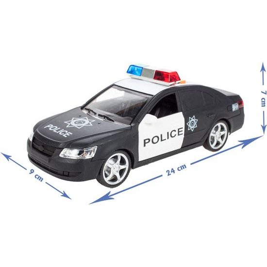 Policejní auto se světly a zvuky City Rescue 1:16 černé