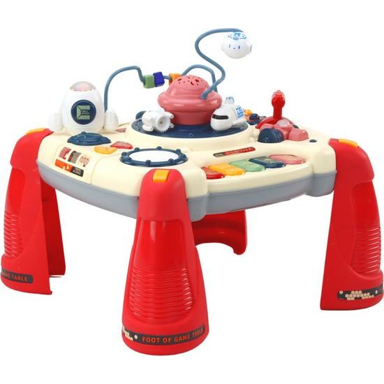 Interaktivní vzdělávací stůl s kolotočem s vesmírnými loděmi, červená