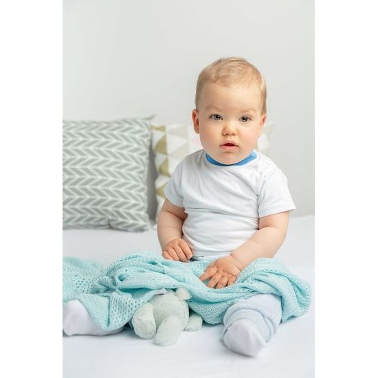 Sensillo Dětská pletená bambusová deka do kočárku 100x80 cm šedá