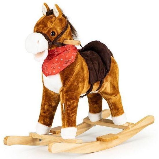 Ecotoys plyšový hojdací kôň - hnedý