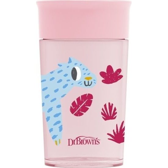 Dr.Brown´s hrneček Cheers 360° Jungle 300ml růžový