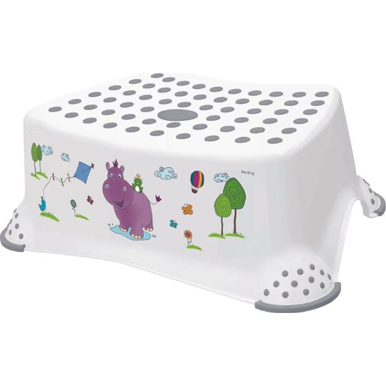 Keeeper Stolička, schůdek s protiskluzovou funkcí - Hippo - bílá