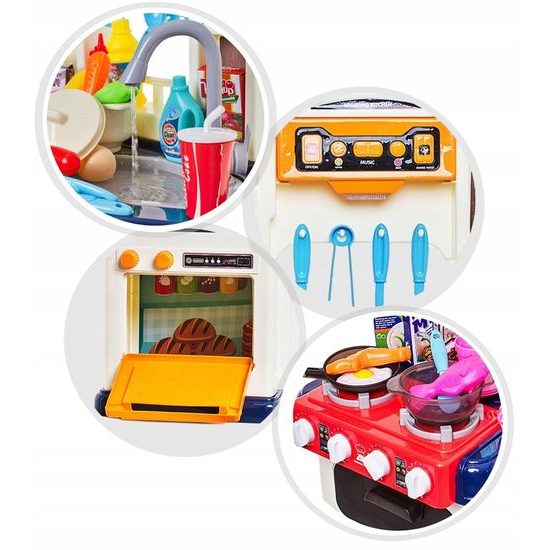 Doris dětská kuchyňka XXL s párou a tekoucí vodou Talented Chef - modrá