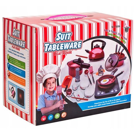 Doris sada nádobí do kuchyňky s vařičem na baterie 24 součástí