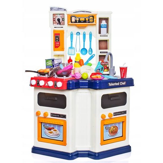 Doris dětská kuchyňka XXL s párou a tekoucí vodou Talented Chef - modrá