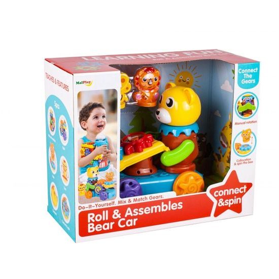 Veselé autíčko pro nejmenší s ozubenými kolečky Bear Car