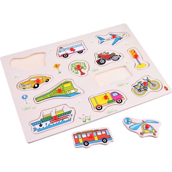 Dřevěné puzzle VOZIDLA 12 dílků