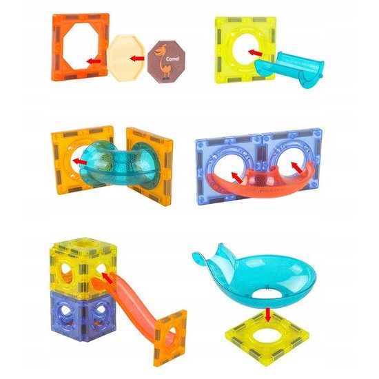 Magnetická svítící stavebnice se skluzavkou Light Magnetic 75 dílů