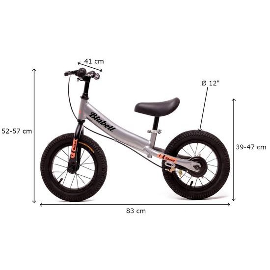 Dětské odrážedlo s nafukovacími koly 12" Rex stříbrno-černé