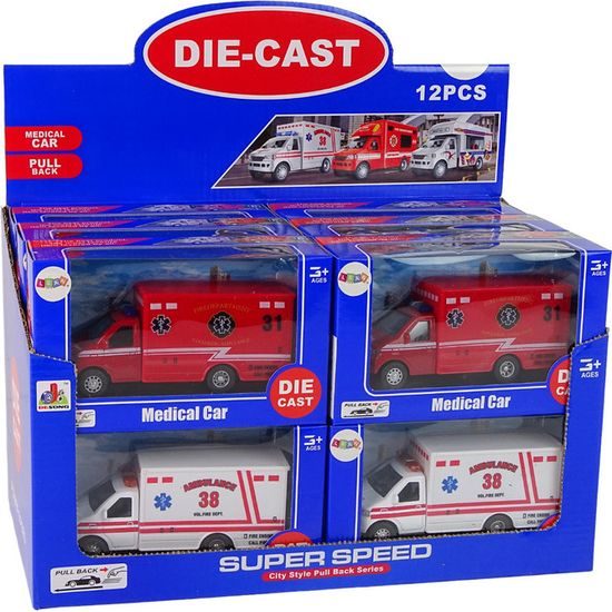 Auto Ambulance na třecí pohon - 2 barvy