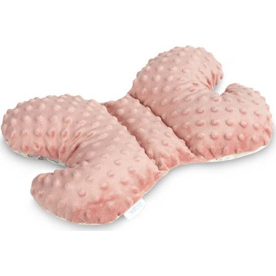 Dětský polštářek motýlek 26x35 růžový/lístečky