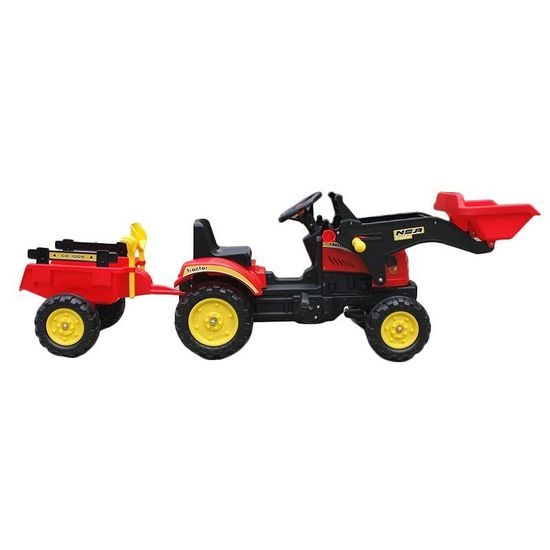 Dětský šlapací traktor Nakladač s přívěsem