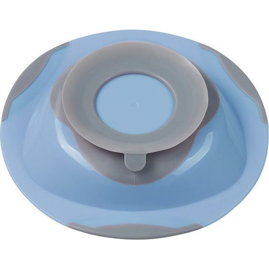 Dětský plastový talíř s přísavkou modrý