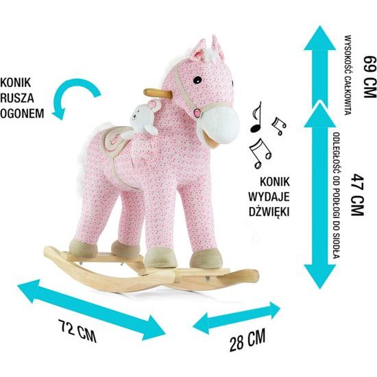 Houpací koník s melodií Milly Mally Pony růžový