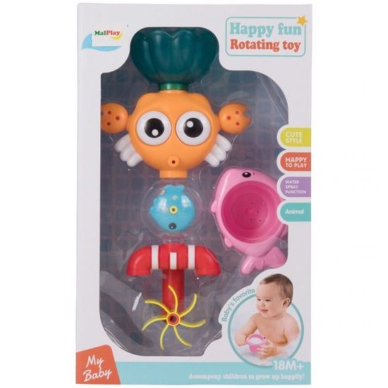 Krab s kolovrátkem a fontánou pro děti do vany Fountain Crab