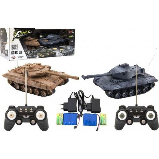 Tank RC 2ks 25cm tanková bitva + dobíjecí pack