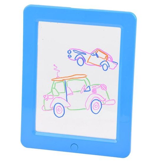 Kreslící LED tabulka s 3D brýlema Glow Drawing modrá