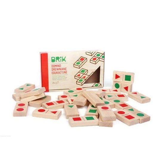 Dřevěné domino s geometrickými tvary