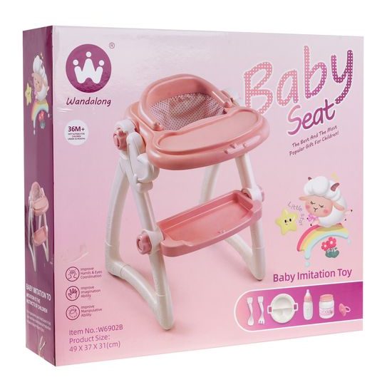Krmící židlička pro panenku Baby Seat s příslušenstvím