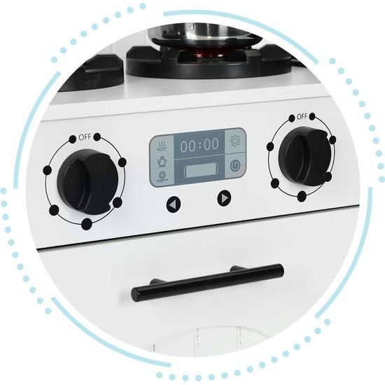 Ecotoys dětská dřevěná kuchyňka s příslušenstvím Domeček - bílá