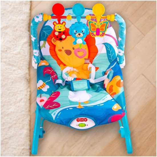 Kojenecké lehátko 3v1 s vibracemi Lvíček - modré