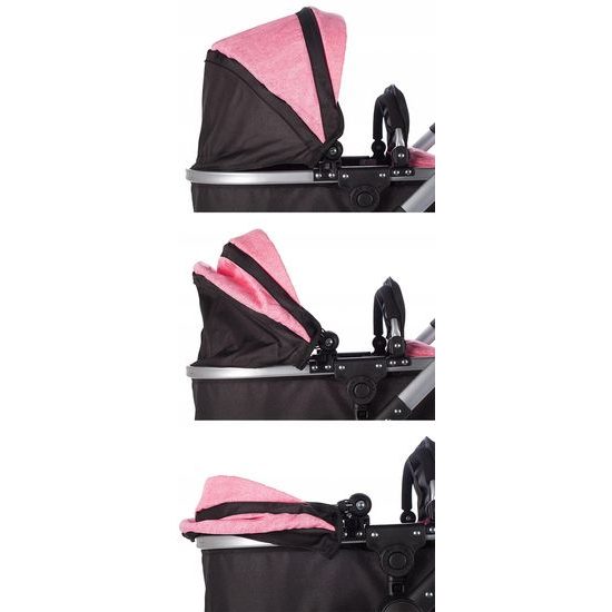 Kombinovaný kočárek pro panenky 2v1 Princess černo-růžový