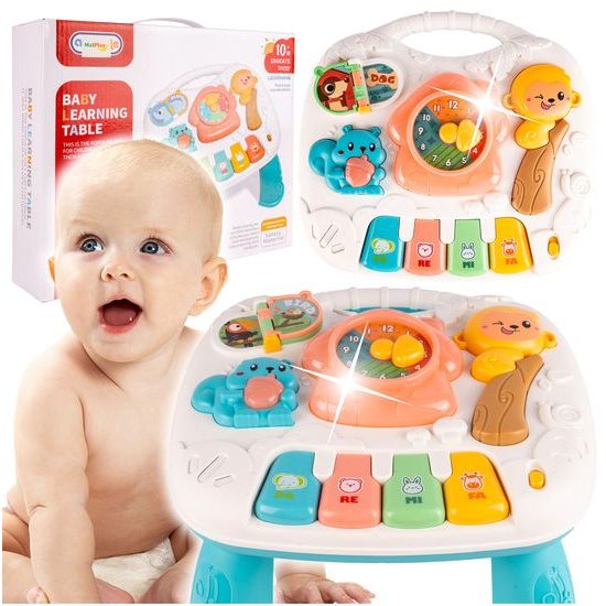 Edukační stoleček s piankem a zvuky 2v1 Opička