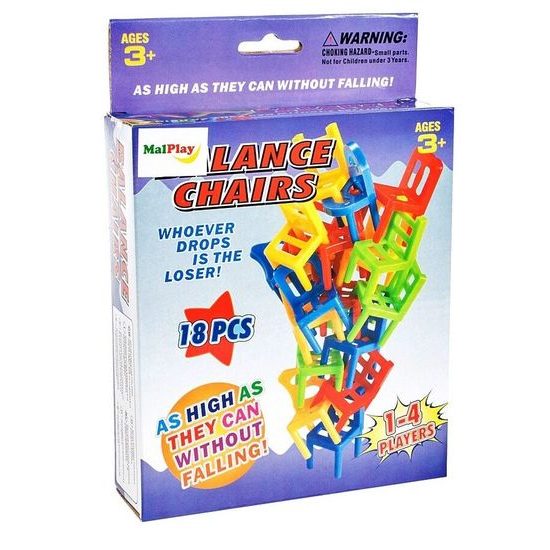 Dětská dovednostní hra Veselé židličky 18 součástí