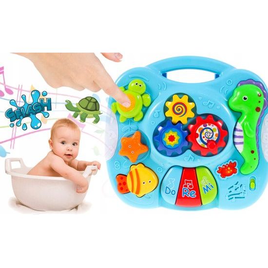 Edukační stoleček s piankem a zvuky 2v1 Želvička