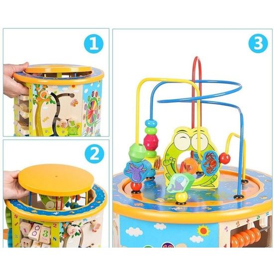 Dřevěná edukační kostka s labyrintem Activity Cube 8v1