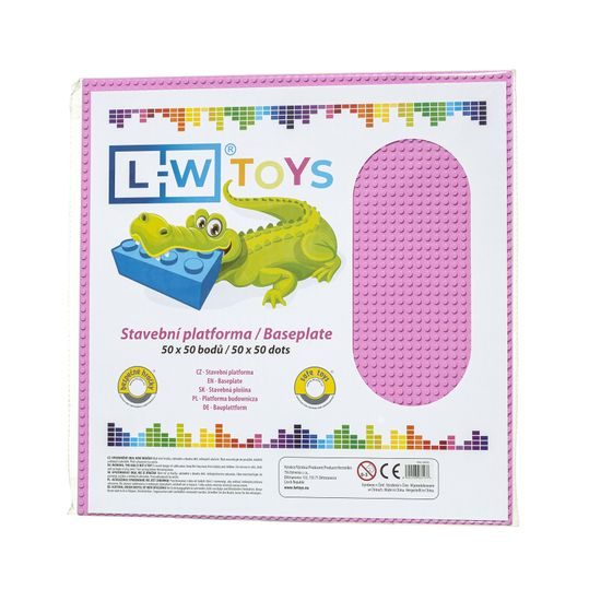 LW Toys Velká podložka na stavění 50x50 bodů růžová