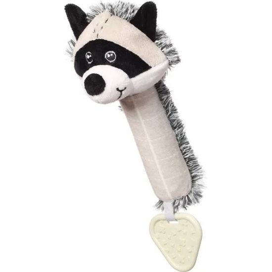 BabyOno Plyšová pískací hračka Racoon Rocky Mýval, černo-bílý