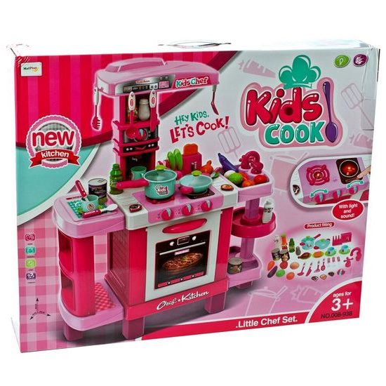 Majlo Toys dětská kuchyňka se světlem a zvuky Kids Chef růžová