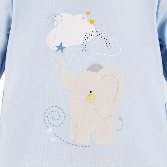 EEVI Kojenecké body s dlouhým rukávem Mellow modrá 74 (6-9m)